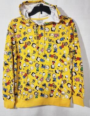 Snoopy and Friends yellow hoodie men's size small